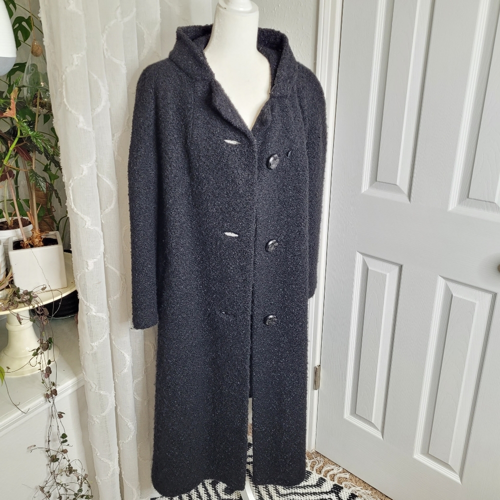 Vintage wool coat jacket lambswool mid century mod 1960s Jackie O vibes
